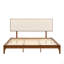King Size Solid Dry Bamboo Wood 12 Inch Platform Bed, With Bamboo Frame Upholstered Adjustable Headboard, Easy Assembly