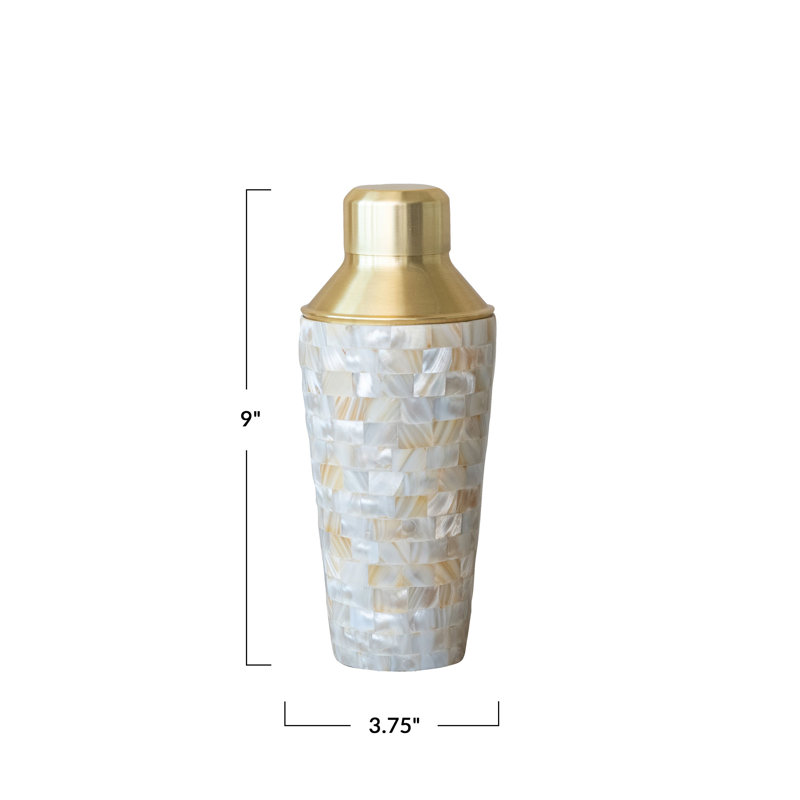 Shaker à cocktail en acier inoxydable et nacre