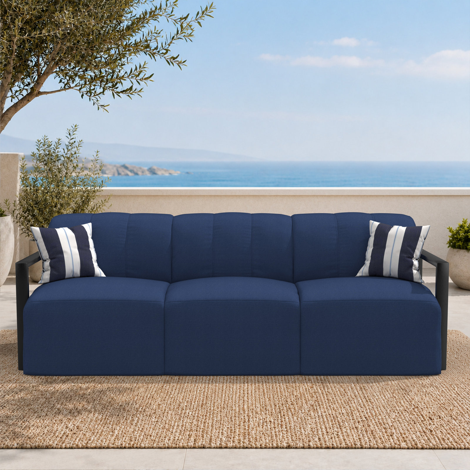 Rosalie 90" Sunbrella® Patio Sofa, Sunbrella® Canvas Navy