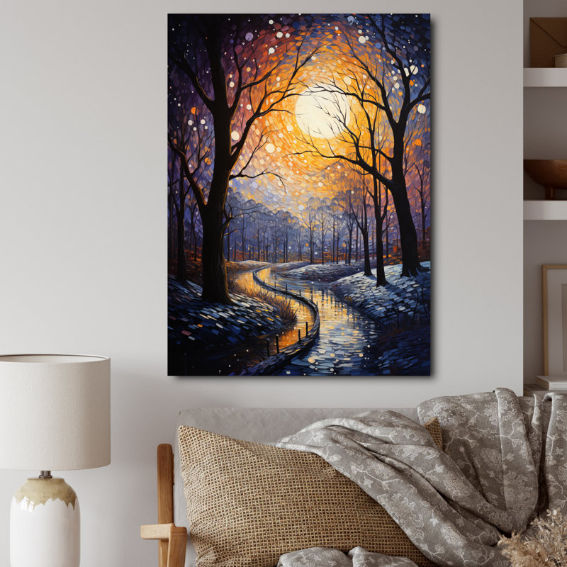 Winter Landscape Frosty Path II, reproduction d'art sur toile, H 20 po x l 12 po, Toile tendue