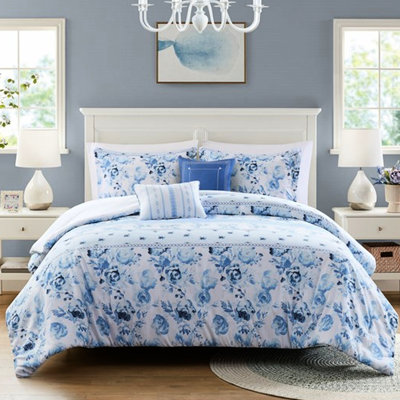 Literie en microfibre simple / simple TG, imprimé floral rayé, 2 taies décoratives et coussins, emballage compressé, étiqueté