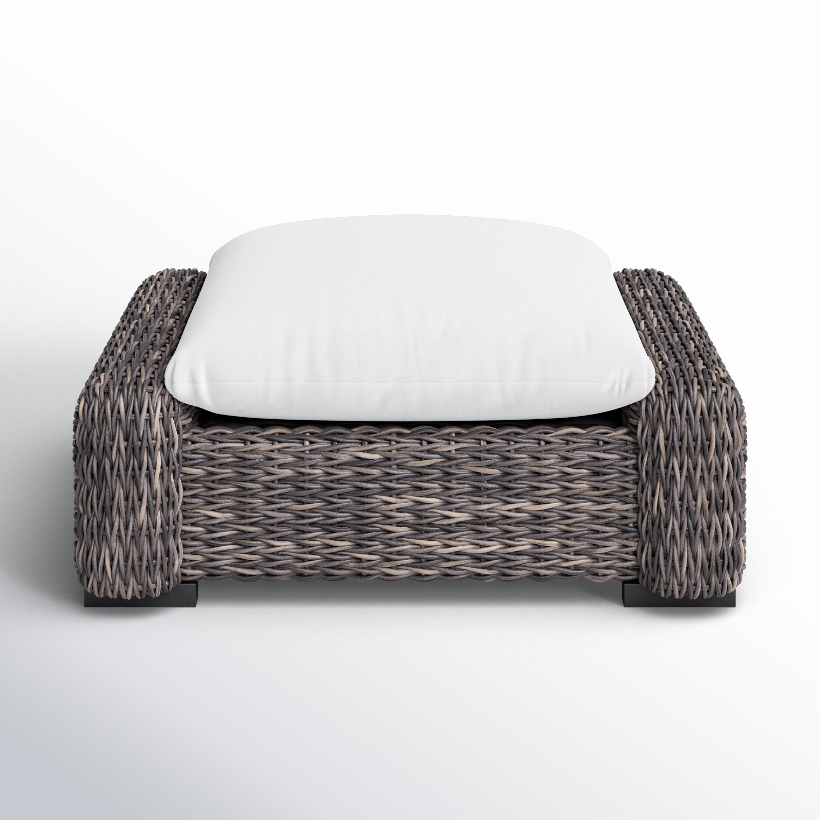 Wicker Outdoor Ottoman with Sunbrella® Cushion
