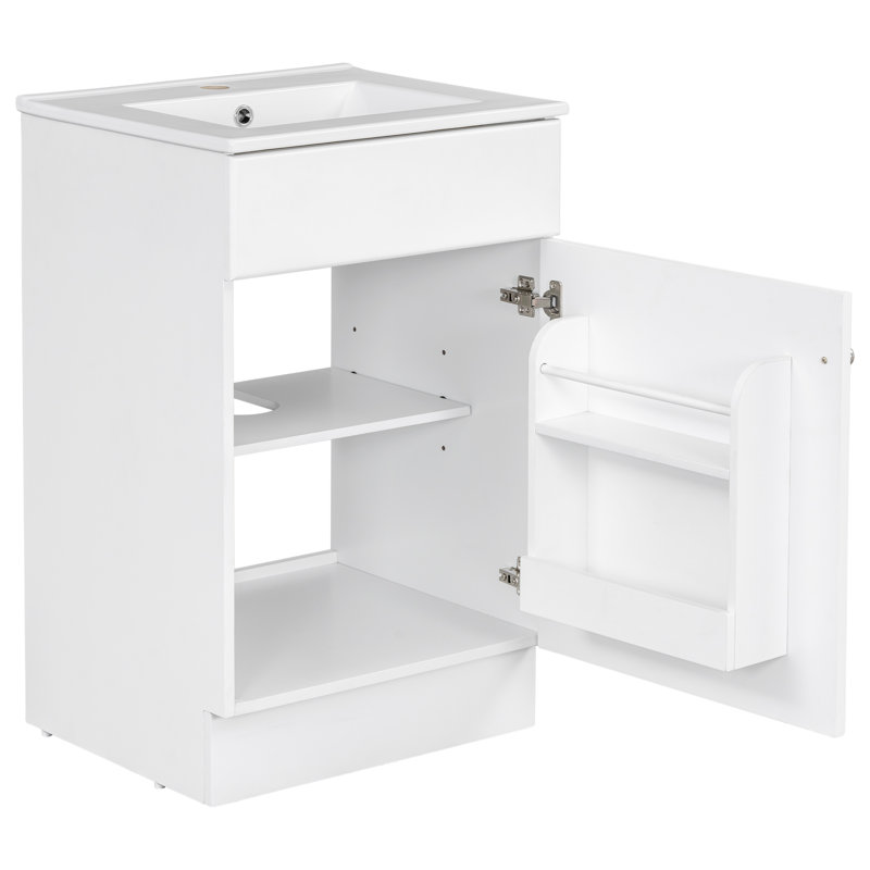 Meuble-lavabo de 20 po avec lavabo, Blanc