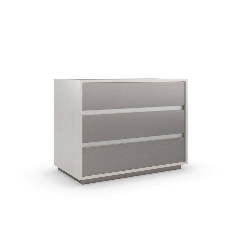 Da Vita 3 - Drawer Solid Wood Nightstand, Gray