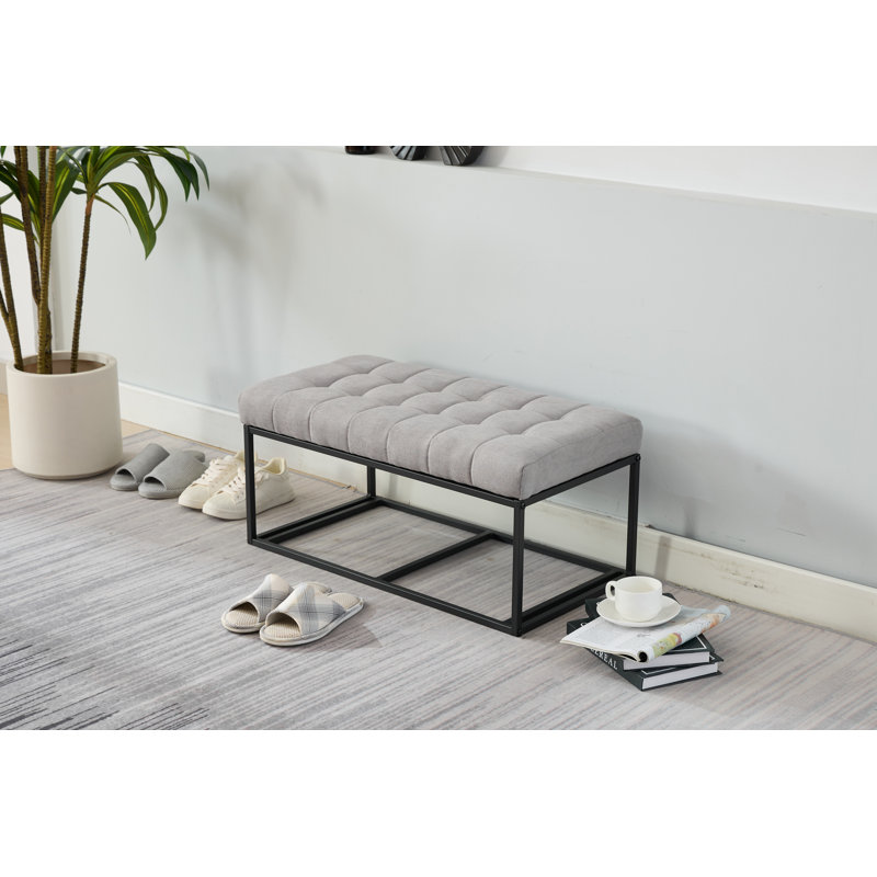 Storage Ottoman Bench, Gray