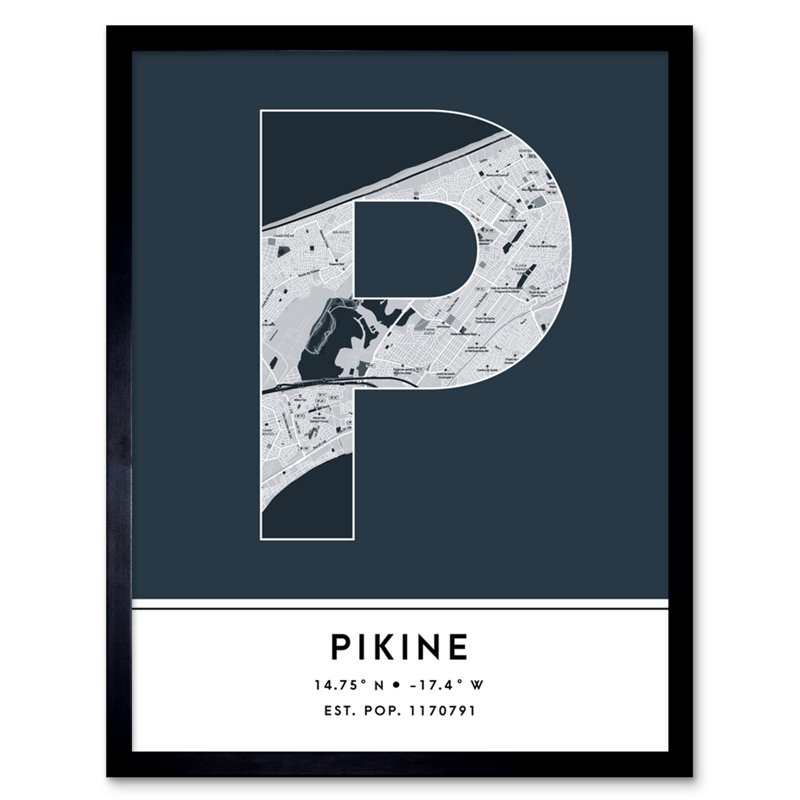Pikine City Map Pikine Senegal City Map - Single Picture Frame Typography