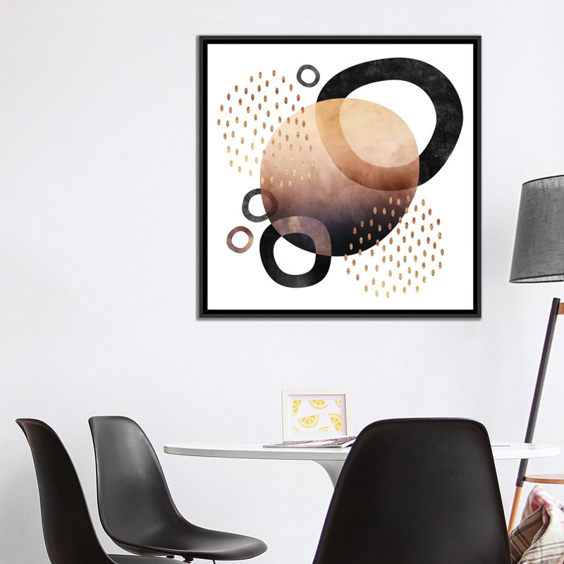 « abstract graphical 1 » par elisabeth fredriksson, impression sur toile tendue, H 18 po x l 18 po x P 1,5 po, Pas de tapis