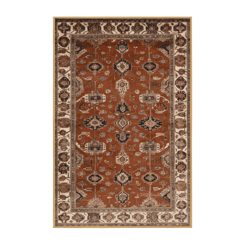 Machine Washable Persian Brown Area Rug, Rectangle 2' x 3'