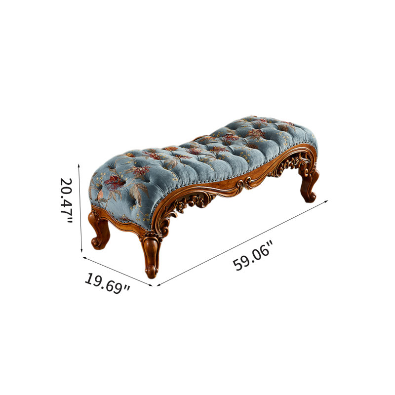 Banc rembourré en tissu Azair