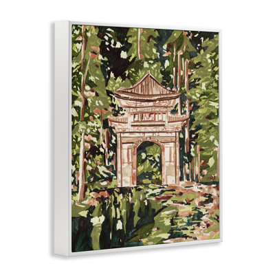 Giclée encadrée par un portail botanique voilé, design par Melissa Wang
