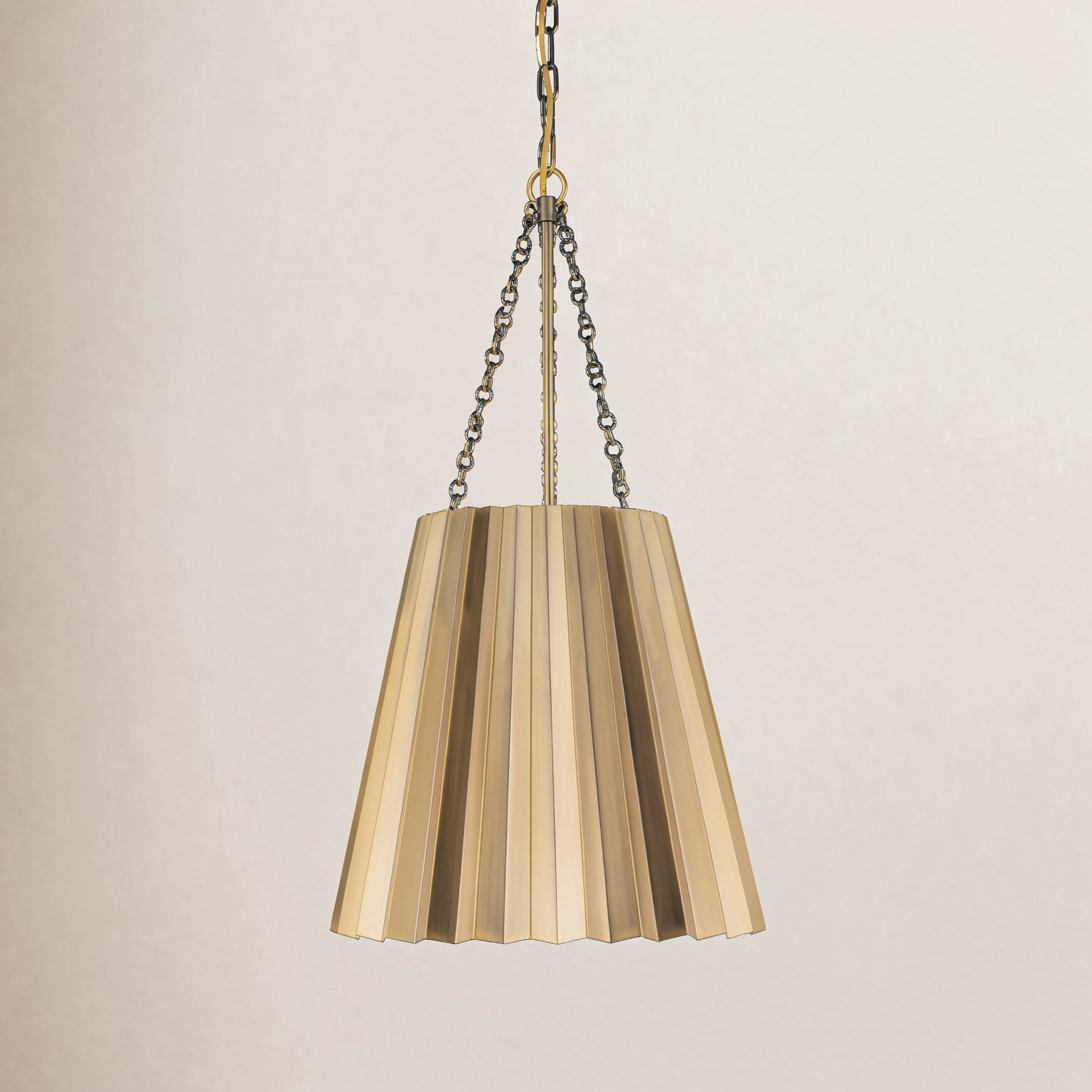 Tindra Single Light Metal Pendant, 27.25" H x 16" W x 16" D, Aged Gold