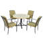 Avignon Mosaic Dining Table with 4 ASCOT DELUXE Chairs Garden Set