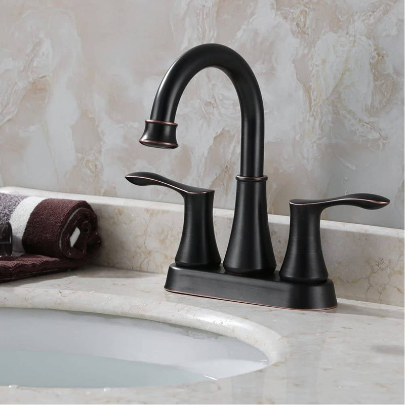 Robinet de salle de bain à centre, Bronze huilé