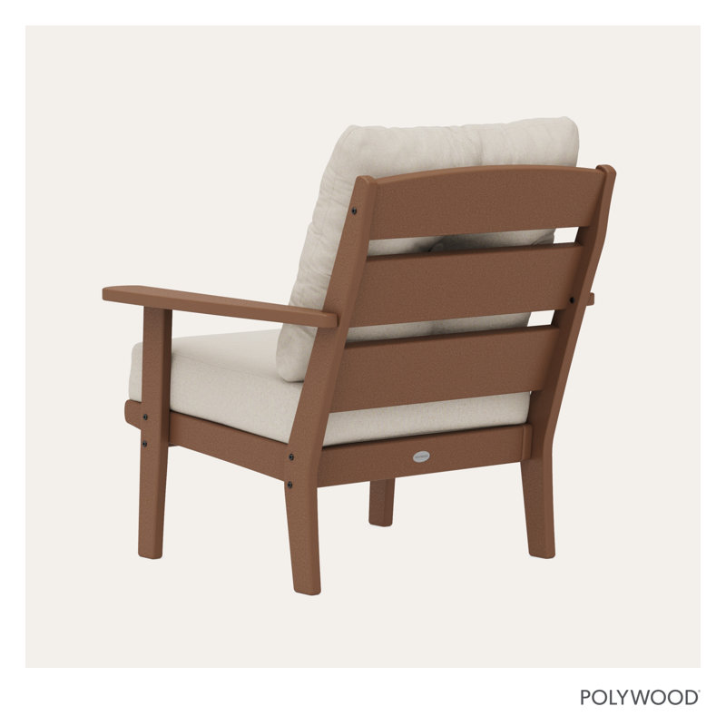 Lakeside Deep Seating Chair, Teak, Dune Burlap