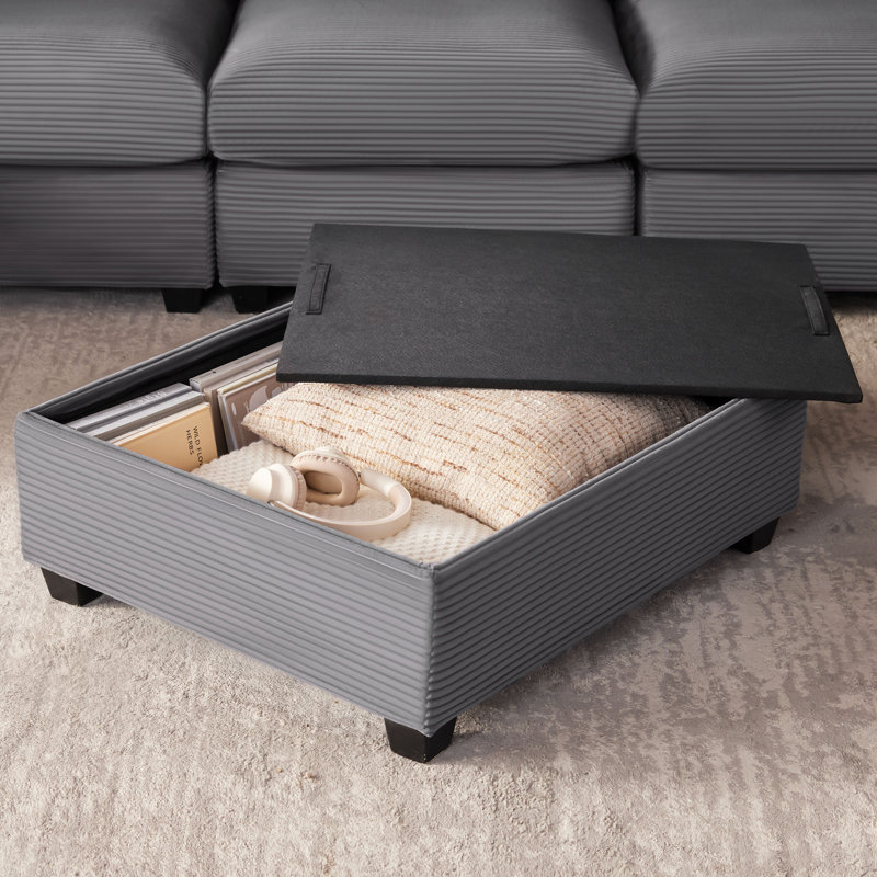 Canapé modulaire convertible 125 pièces en velours côtelé 125 pièces, Grey