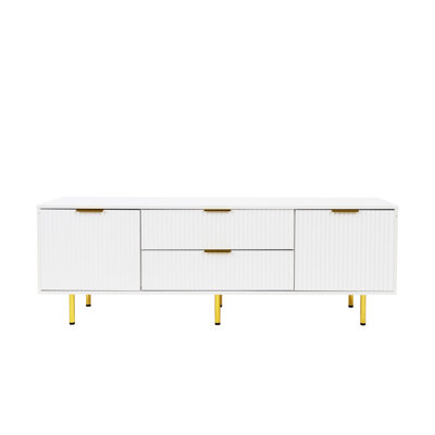 Meuble télé moderne blanc chaud pour le salon, la chambre à coucher