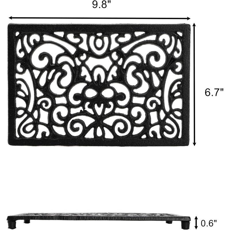 Paquet de 2 sous-pieds en fonte pour casseroles et poêles chaudes, supports pour supports rectangulaires résistants à la chaleur