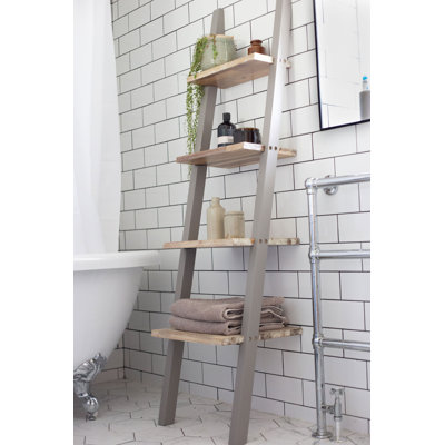 Addisun 44cm W Solid Wood Height -Adjustable Shelving Unit