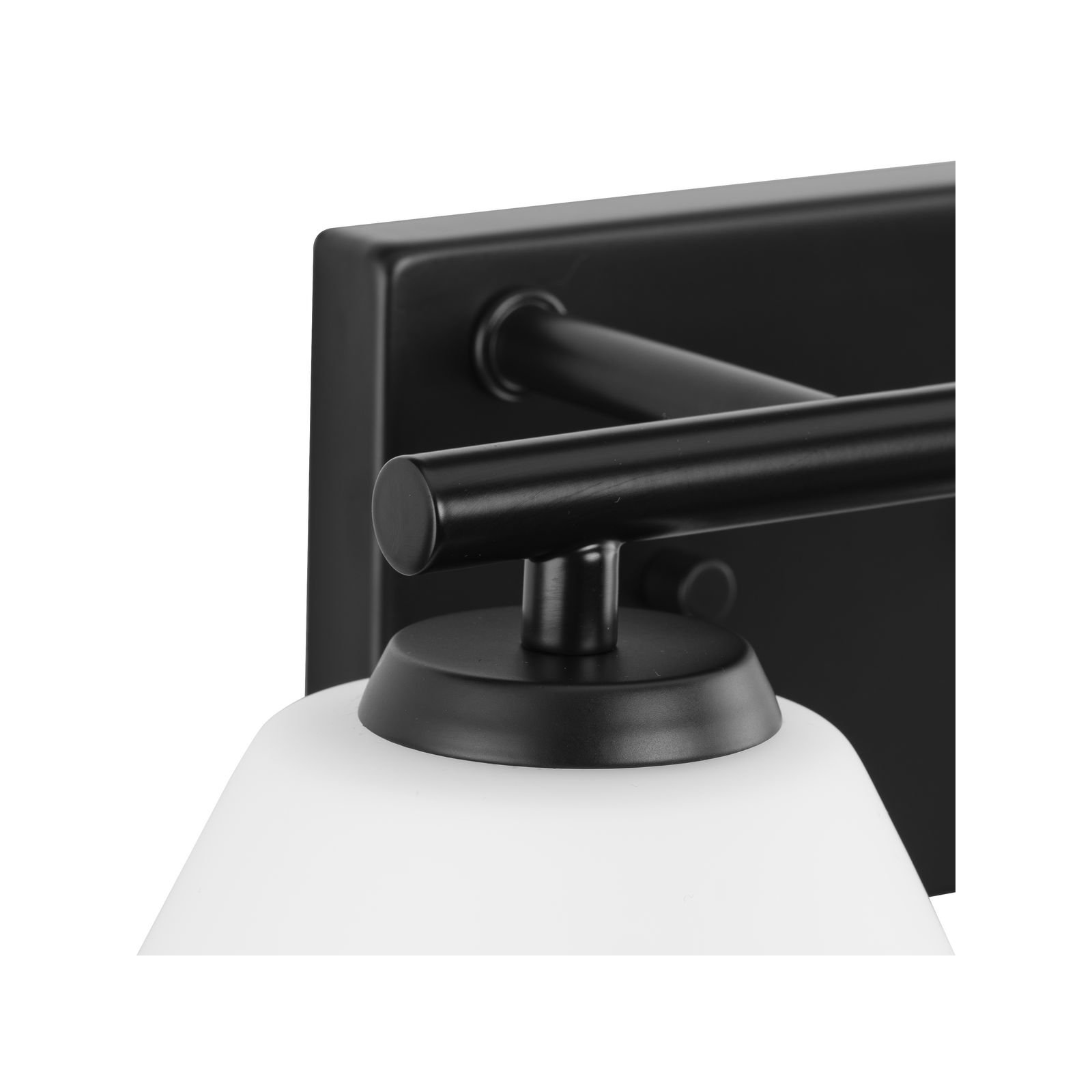 Audryna 2 Light Frosted Dimmable Vanity Light, Matte Black