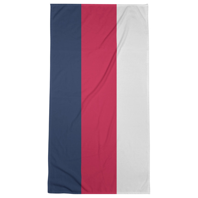 Lightweight Bath Towel, Navy Blue/Scarlet Red/White, Microfiber