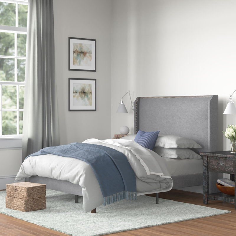 Domingo Upholstered Wingback Bed, Full