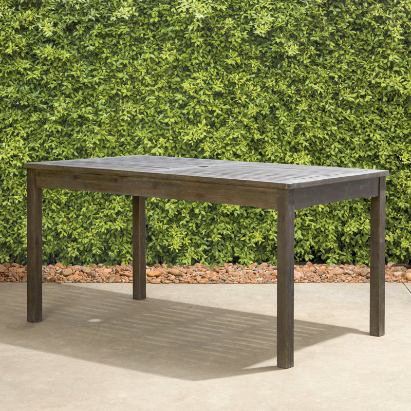 Caladesi Patio Solid Wood 6-Person Dining Table, Gray