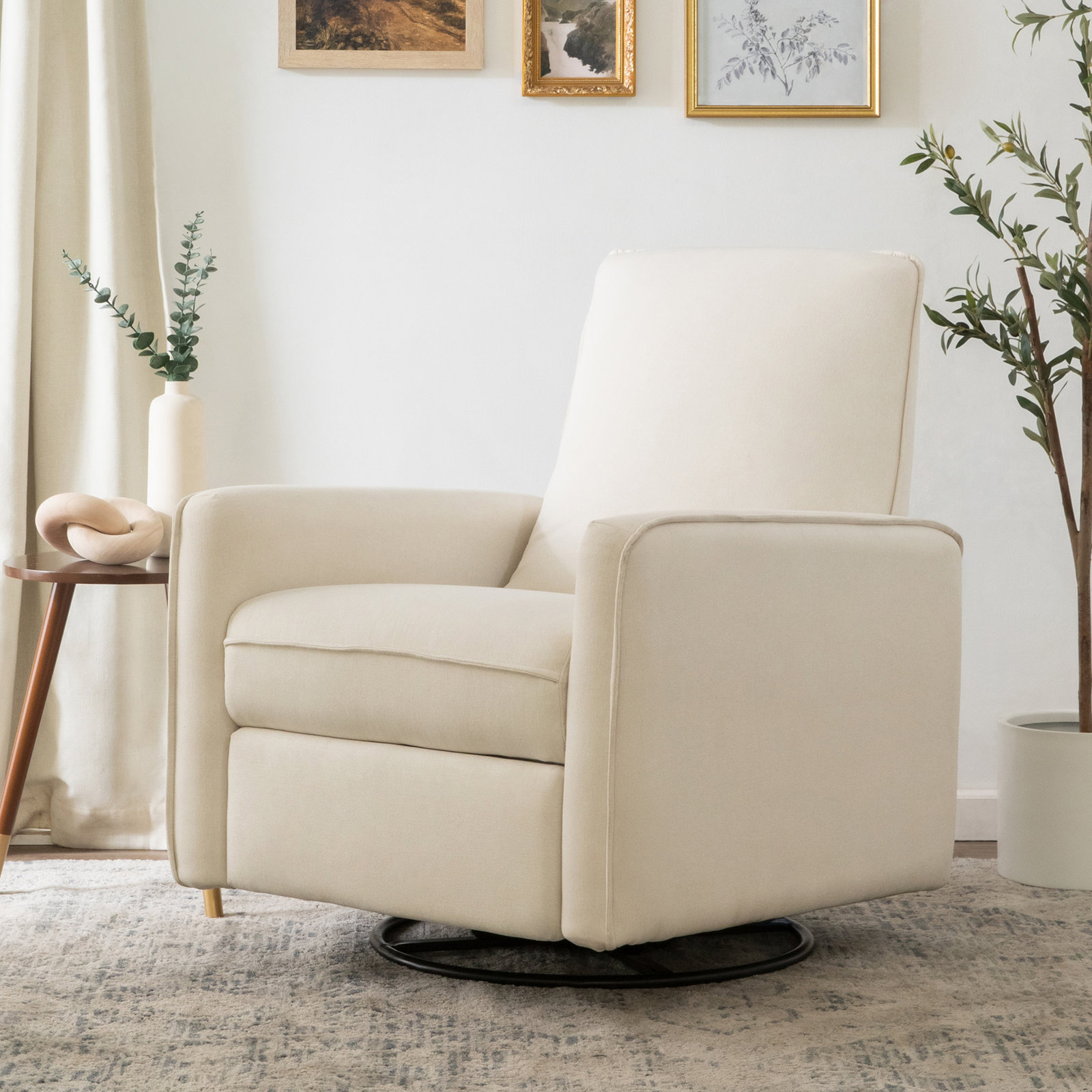 Penny Swivel Glider, Cream