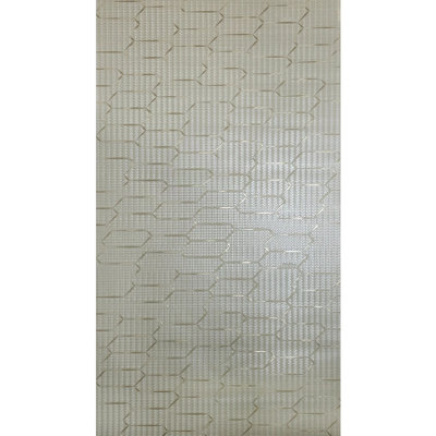 Wicker Bamboo Brass Metallic Elongated Hexagon Trellis Textured Wallpaper