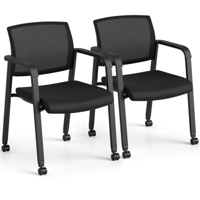 2-Pack Stackable Office Conference Chairs w/ Casters