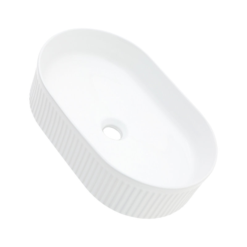 Lavabo de salle de bain en céramique 19,82 x 12,03 po - blanc, moderne, blanc