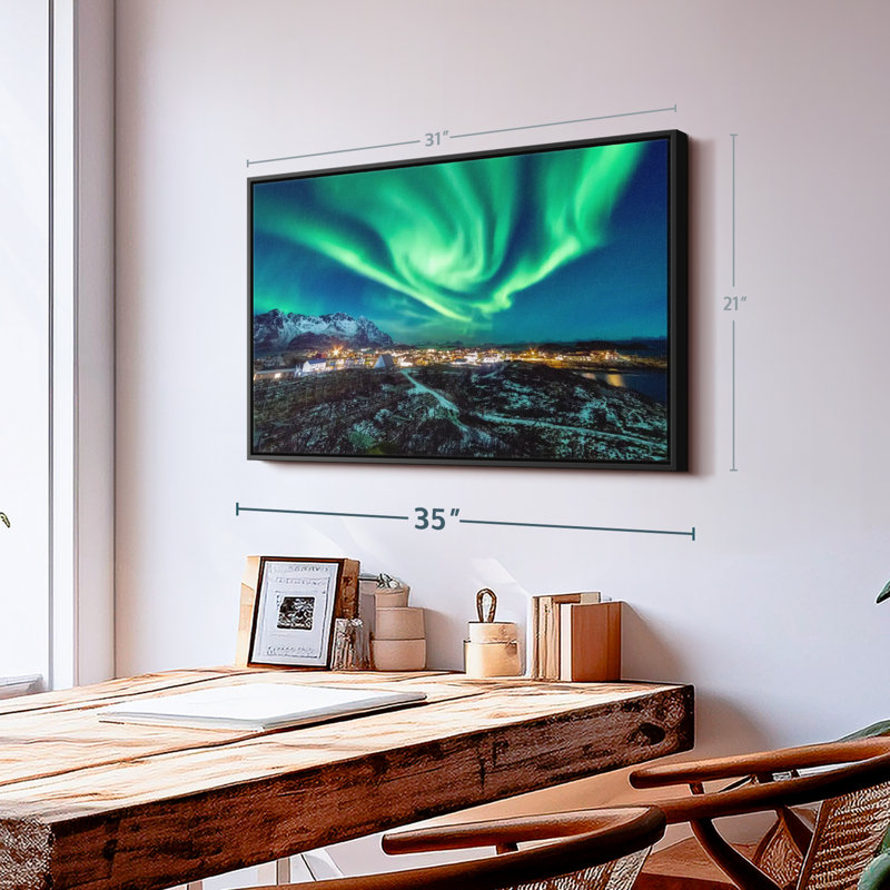 Nature «Henningsvaer Aurora Borealis», H 31 po x l 21 po