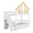 House-Shaped Bunk Bed With Storage Drawers & Staircase – Playhouse Loft Bed With Windows, Door & Roof-140172082