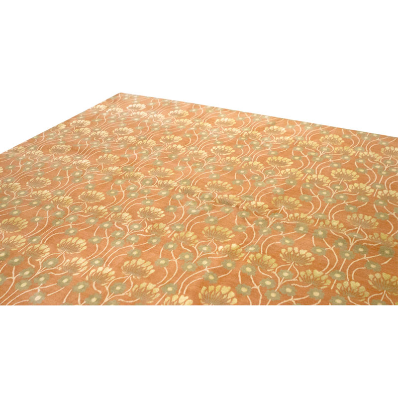 Hand Knotted Area Rug in Terracota