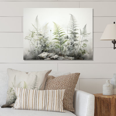 Ferns Silver Whispers I - reproduction d'art sur métal