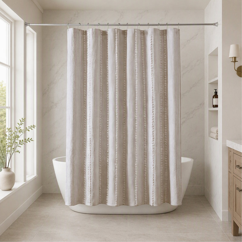 Rideau de douche monobloc 72 x 72 pouces, Gris