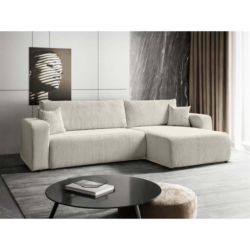 Cittlali 4 Seater Sectional Sofa Bed, Cream