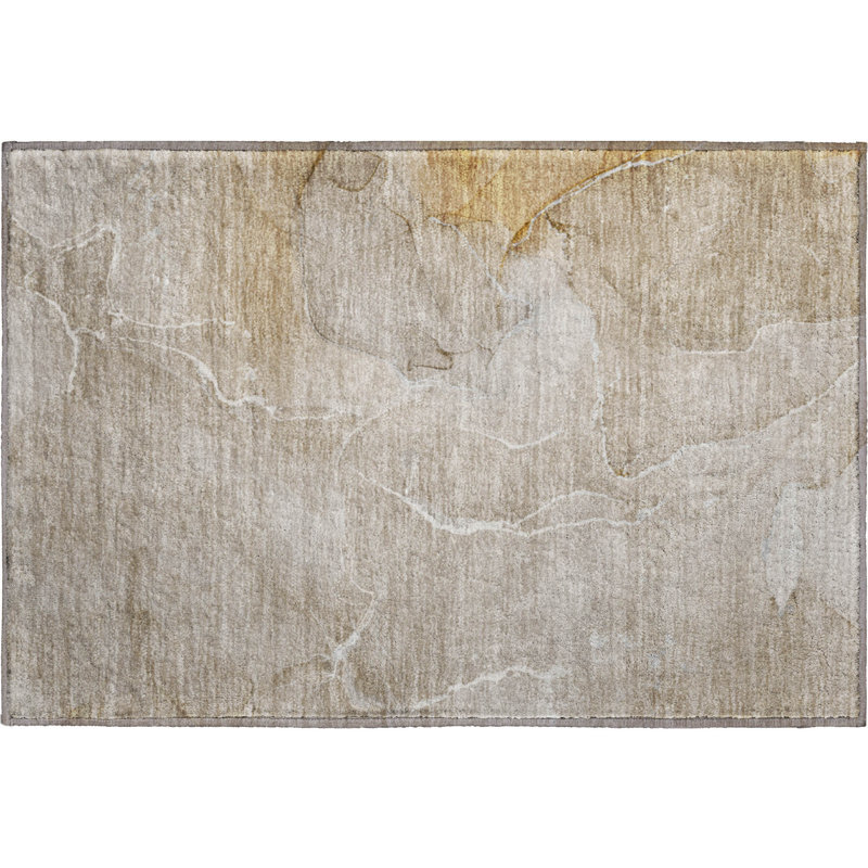 Premium Machine Washable Cerrito AMF511 Beige Rug, Rectangle 1'8" x 2'6"