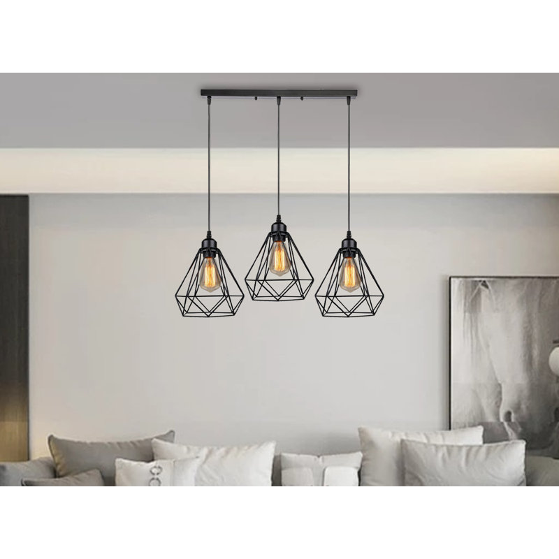 Carnbrock 3 - Light Black Kitchen Island Pendant, Yes