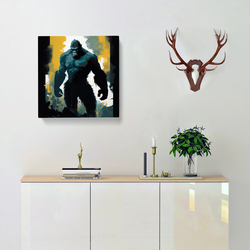 King Kong Gestural Art - Wrapped Canvas, 50cm H x 50cm W x 3cm D