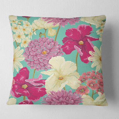 Housse et insert de coussin carré Fleurs