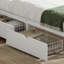 Grand lit plateforme avec tiroirs de rangement-128939057