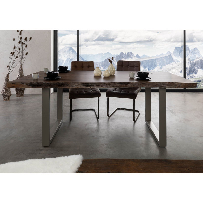 Dining Table, H76 x L160 x W90cm, Grey, Silver