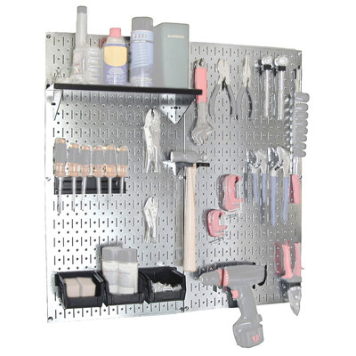 Ensemble de rangement à outils utilitaires avec panneau perforé pour le garage de H 32 po x l 32 po
