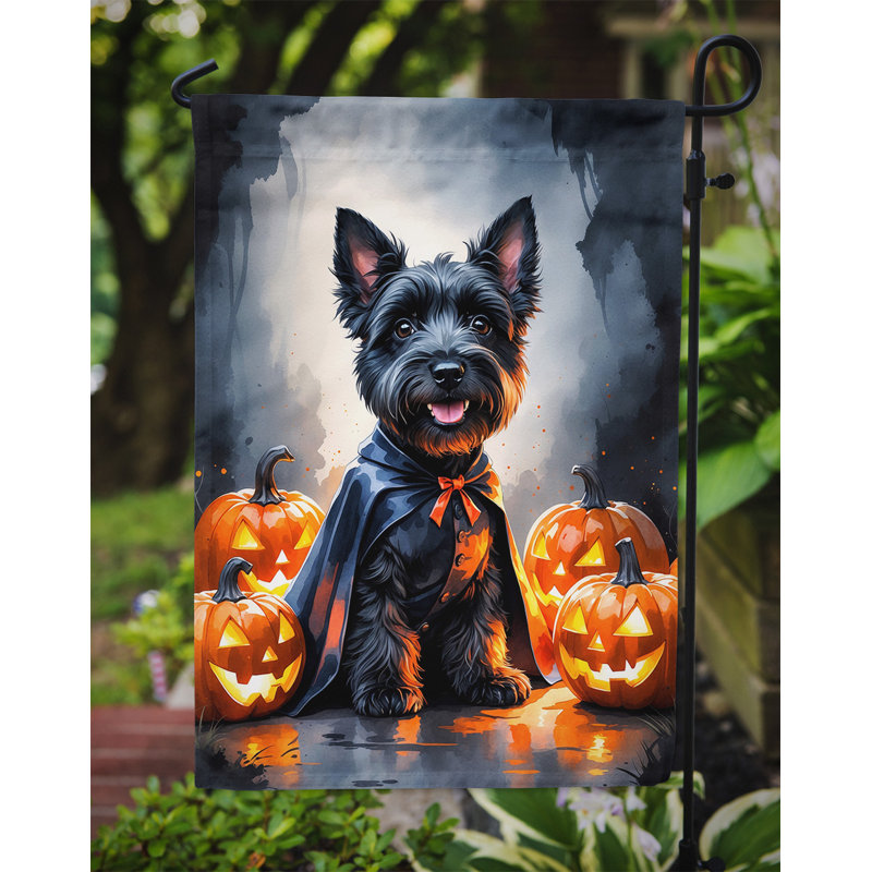 Drapeau de jardin chiot Halloween, Terrier écossais