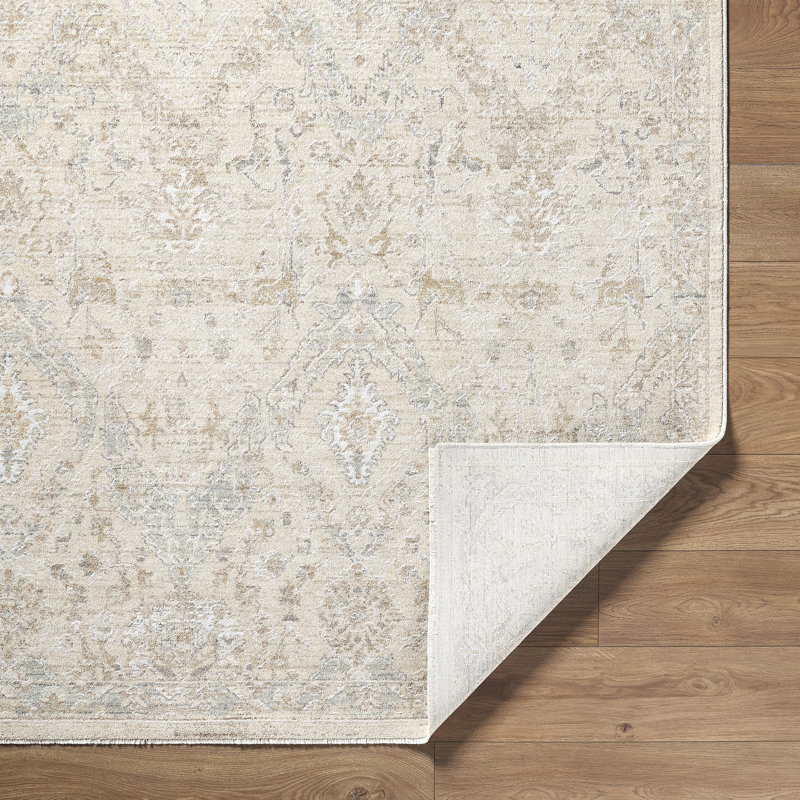 Landwehr Machine Woven Area Rug, Rectangle 2' x 2'11", Cream/Medium Gray