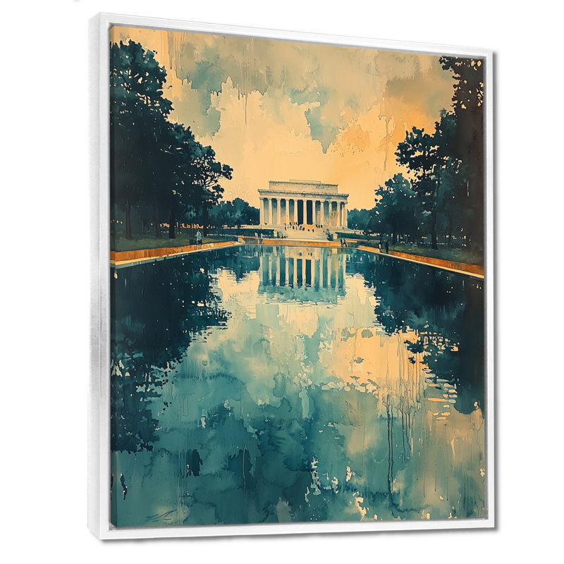 Lincoln Reflections Of Freedom IV - Lincoln Memorial, reproduction d'art sur toile, H 32 po x l 24 po, Blanc