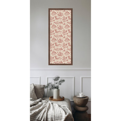 Tableau d'affichage encadré en tissu Wonderland Red Toile