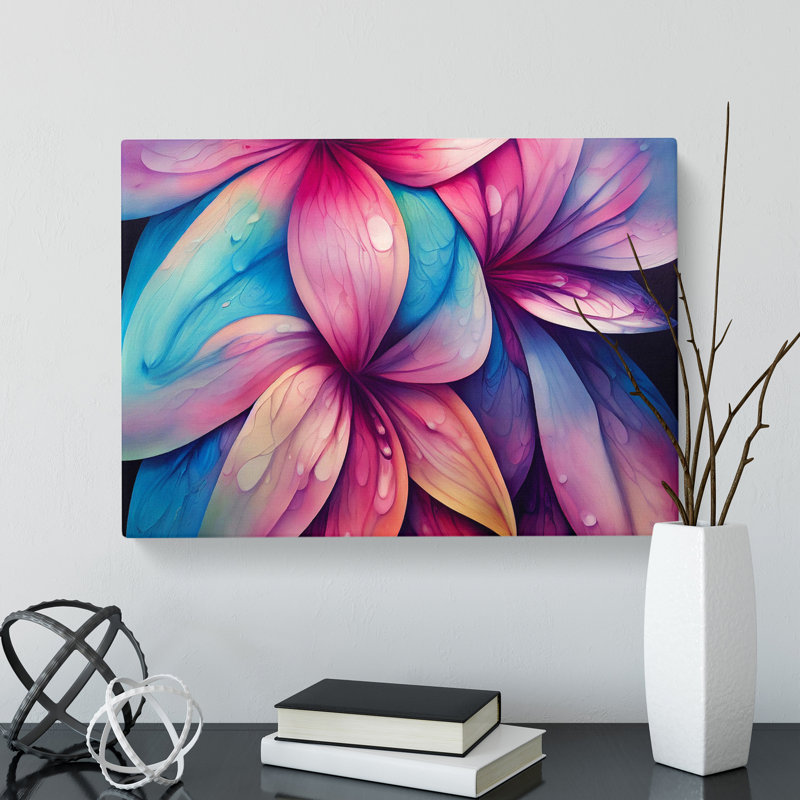 Colourful Flowers Vol.2 Abstract - Wrapped Canvas, 50cm H x 76cm W x 3cm D