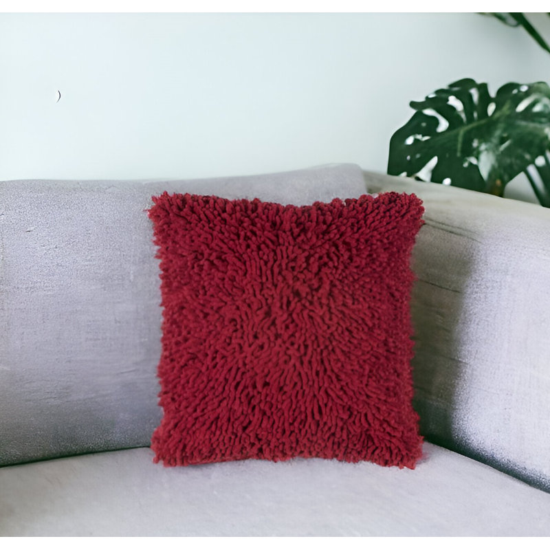 Coussin 18 "en coton rouge