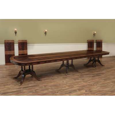 Extendable Mahogany Solid Wood Top Dining Table